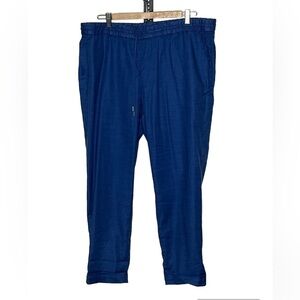 NWT Loft Linen Blend Blue Pants Sz Large